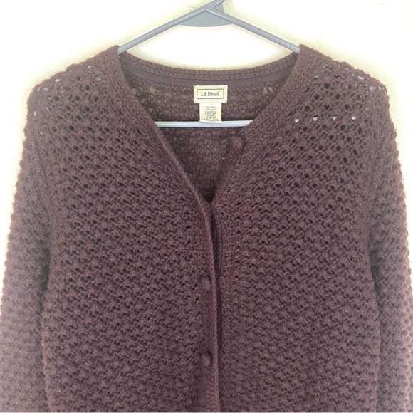 L.L. Bean Women's Brown Cardigan Sweater - Picture 3 of 8